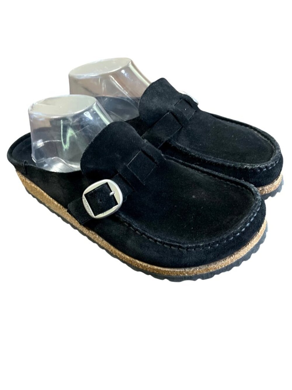 Birkenstock Womens Size 40 US 9 Buckley Clogs Black Suede Slide - Picture 2 of 10